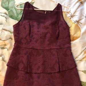 Burgundy Peplum Dress